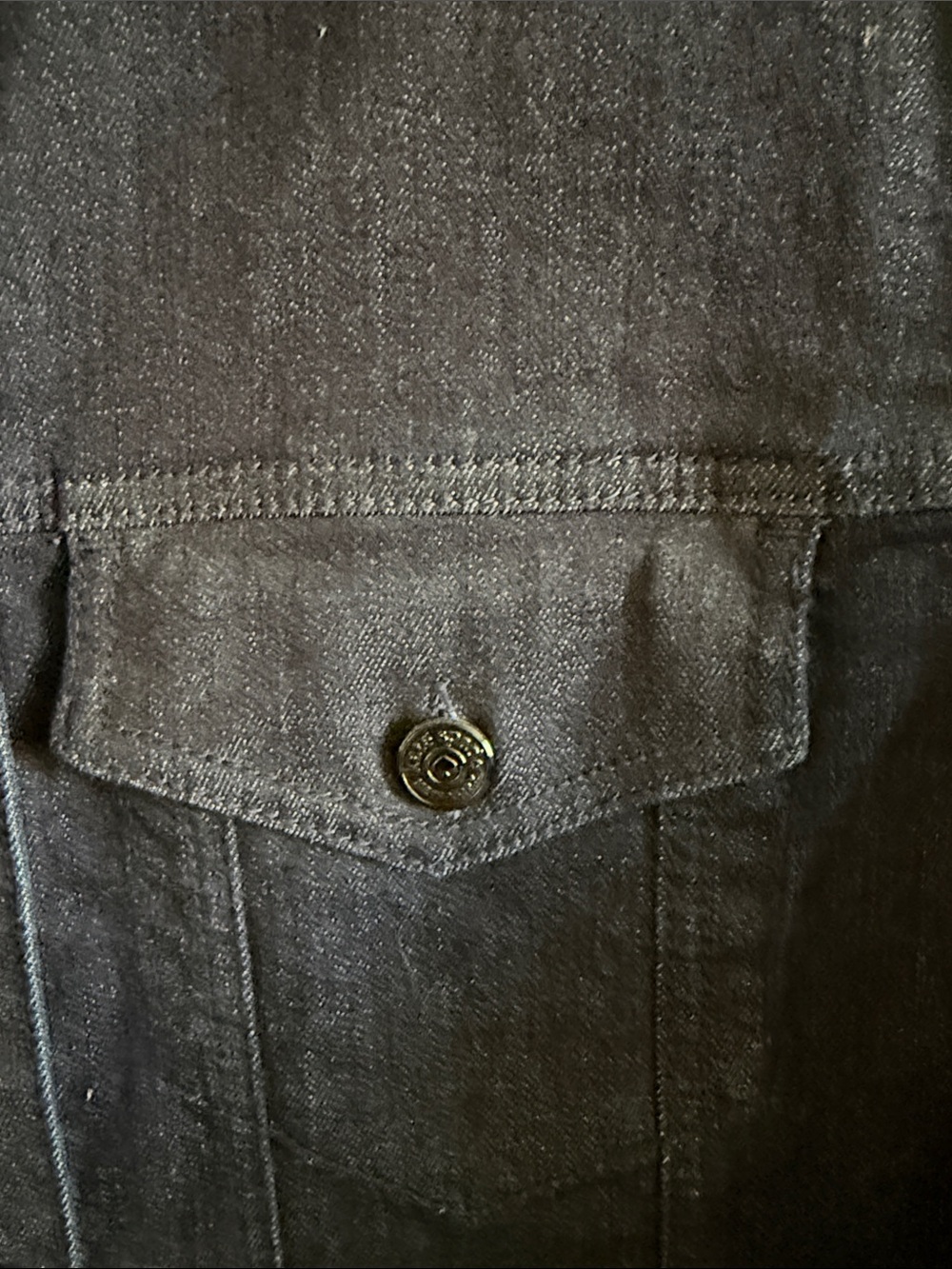 kate spade navy denim ruffle-hem jean jacket - Picture 5 of 5